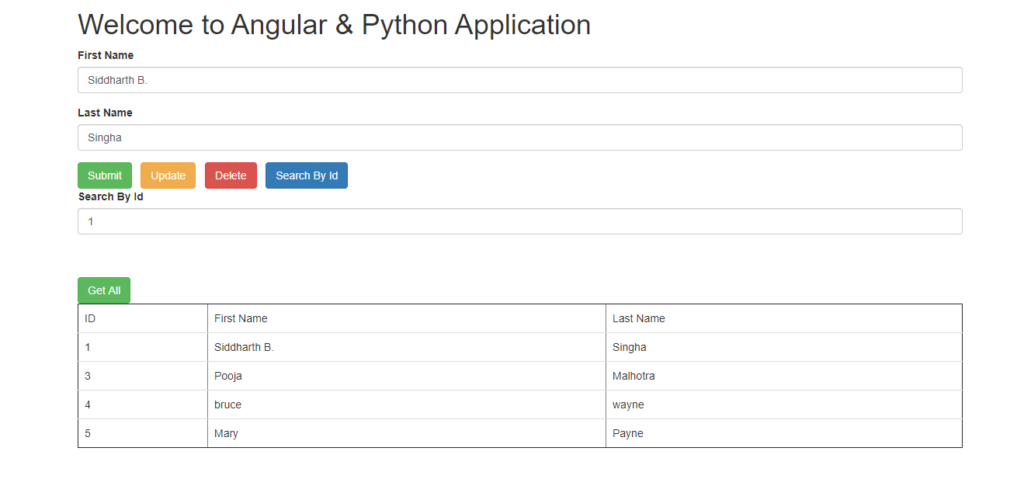 Python and angular